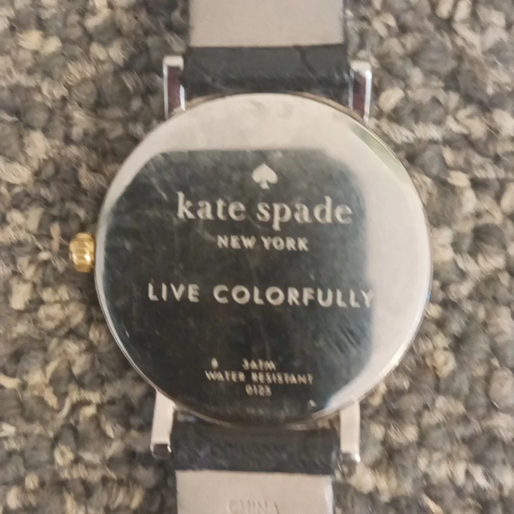 Kate Spade Metro Grand white dial black quilted leather women's watch